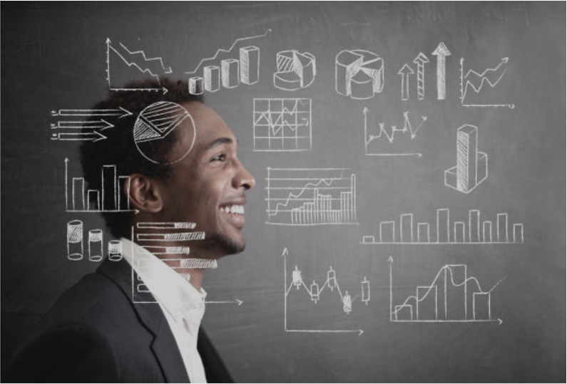 Investor reviewing venture analytics